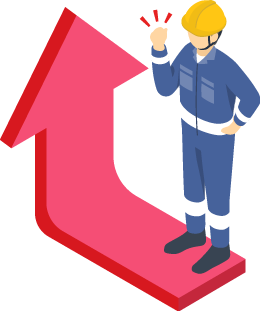 ステップアップする人のイラスト